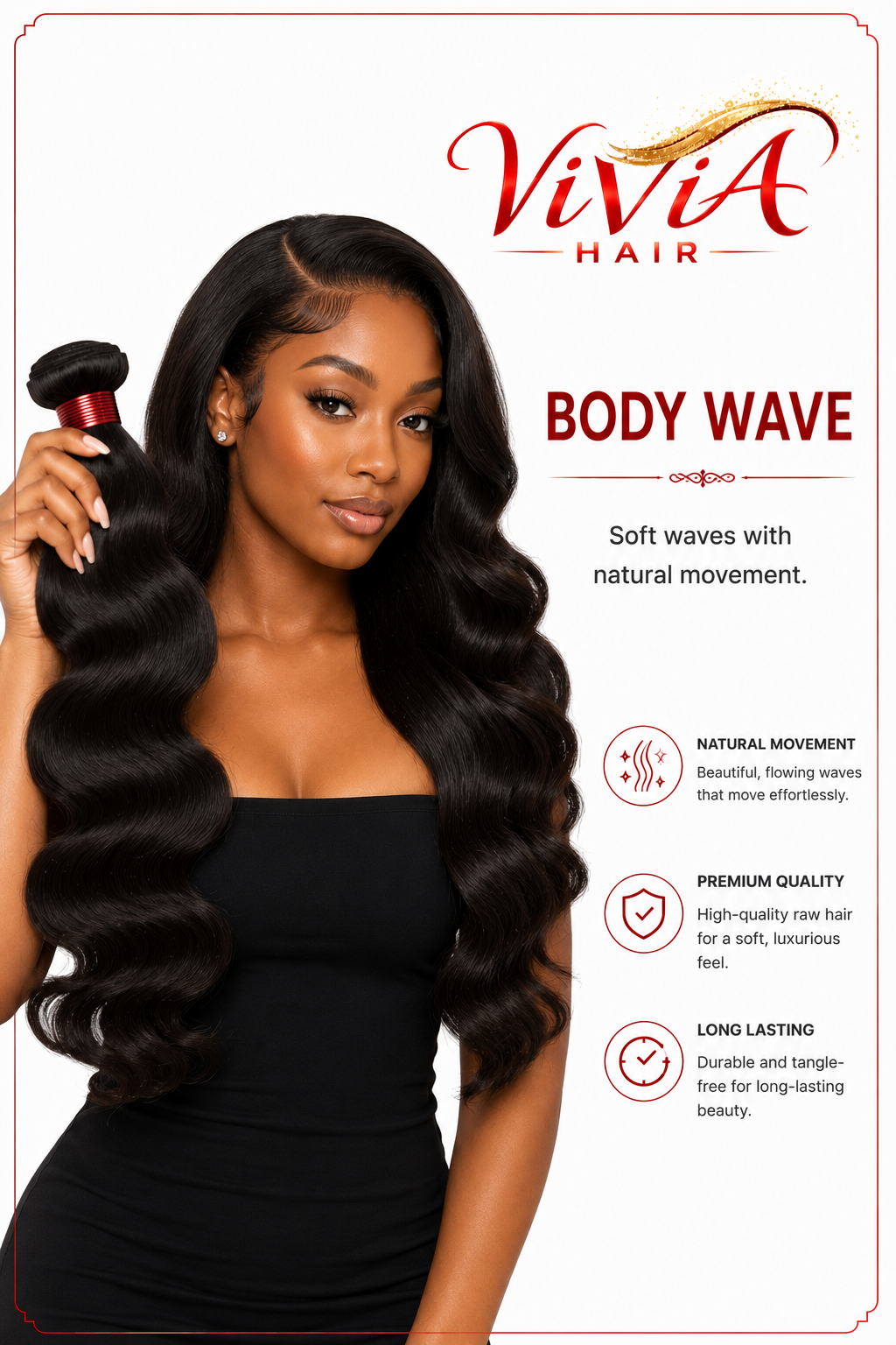 Vivia Hair Vietnamese Raw Textures Bundles (10"–40") – Full & Thick
