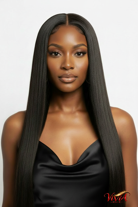 VIVIA HAIR Straight Bundles Model with Logo