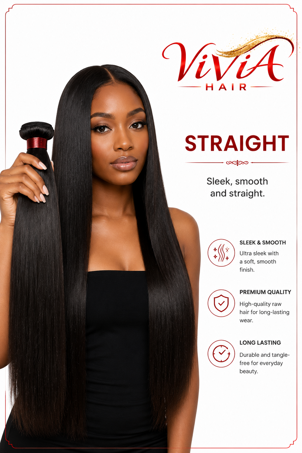 Vivia Hair Premium Quality Virgin Bundles (10"–40") – Multi-Texture Collection