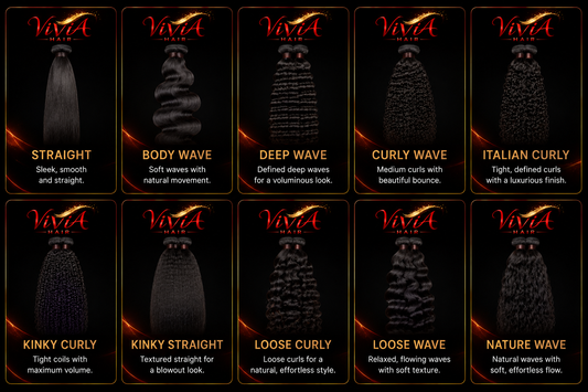 Vivia Hair Premium Quality Virgin Bundles (10"–40") – Multi-Texture Collection